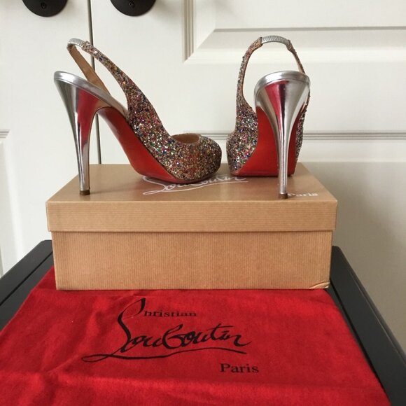 Christian Louboutin Sexy Glitter slingback Heels - Picture 4 of 12